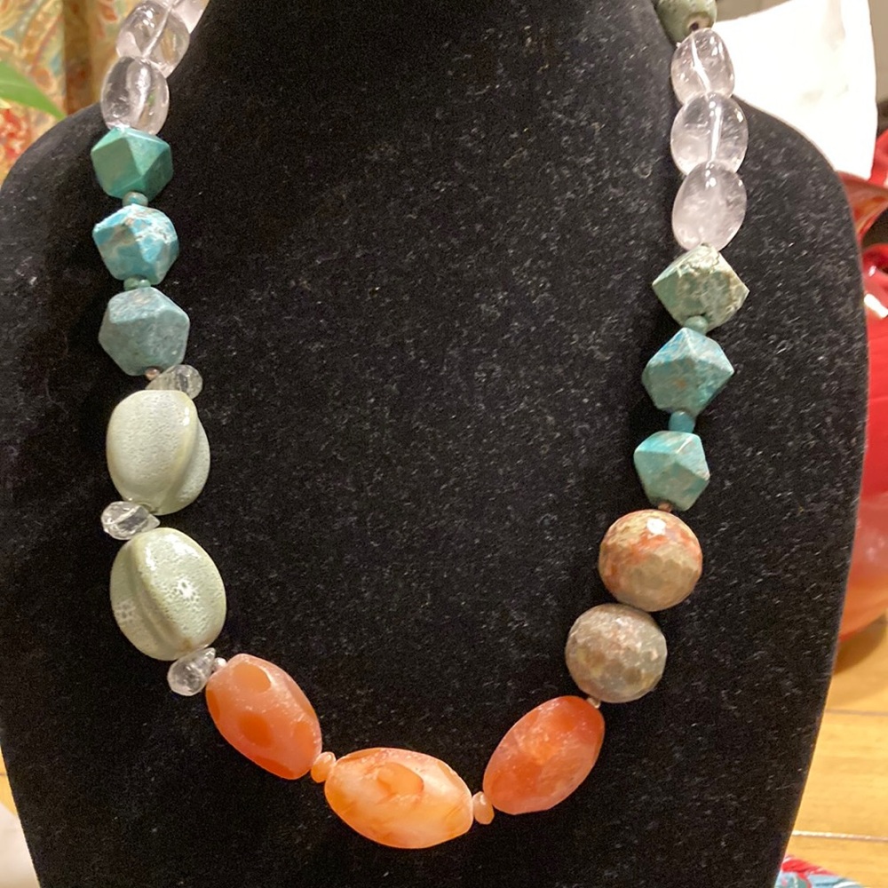 Multicolor Barse Stone Necklace